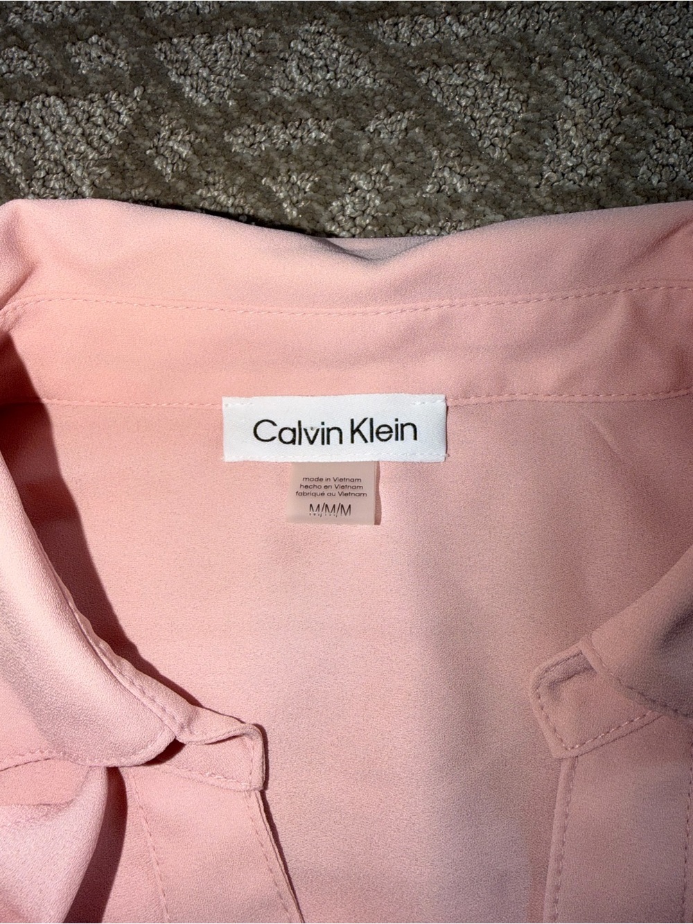 Calvin Klein Pink Ruffle Button-Up Blouse - Picture 3 of 5